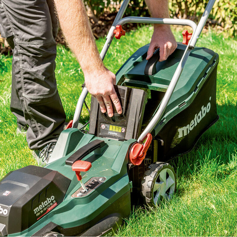 Metabo RM 36-18 LTX BL 36 36V Brushless Lawn Mower with 2 x 5.2Ah Battery & Charger